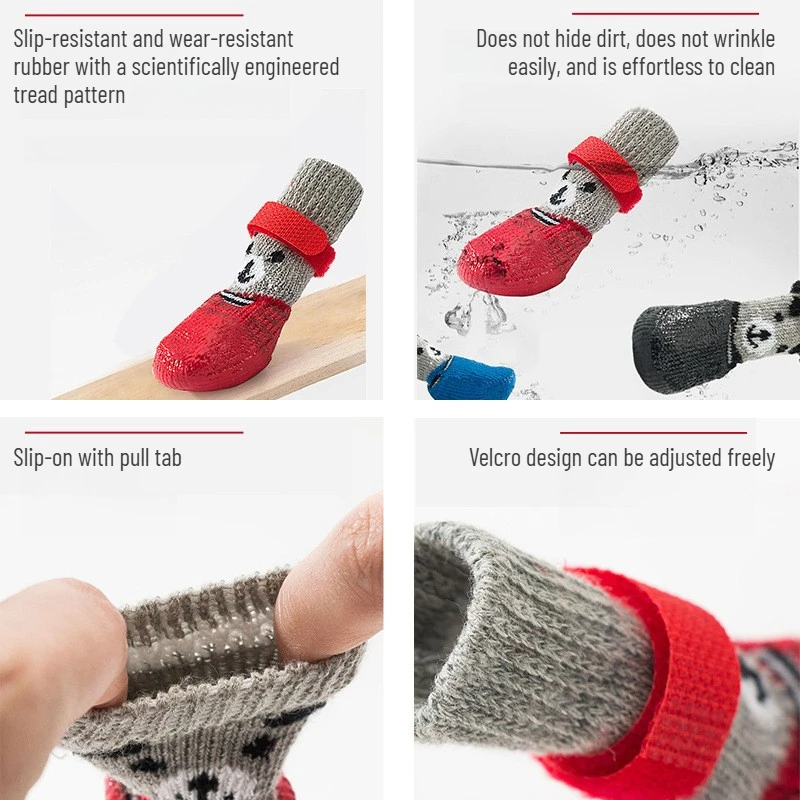 Botas para Cães Pequenos Antiderrapantes e Impermeáveis - Imagem 5
