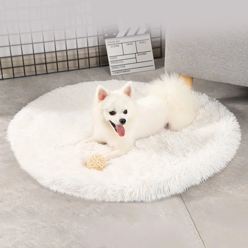 Cama Redonda para Gatos e Cães Pequenos Aconchegante de Velo - Imagem 4