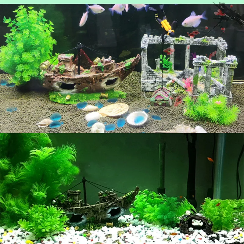 Decoração de Aquário Navio Pirata de Resina para Aquário - Image 4