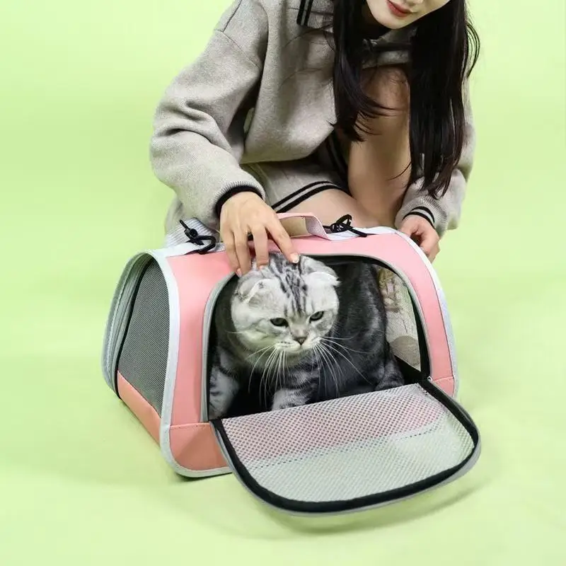 Bolsa de Ombro para Viagem Pet Respirável Azul - Imagem 2
