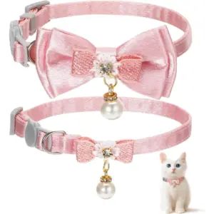 coleira para gatos com laço