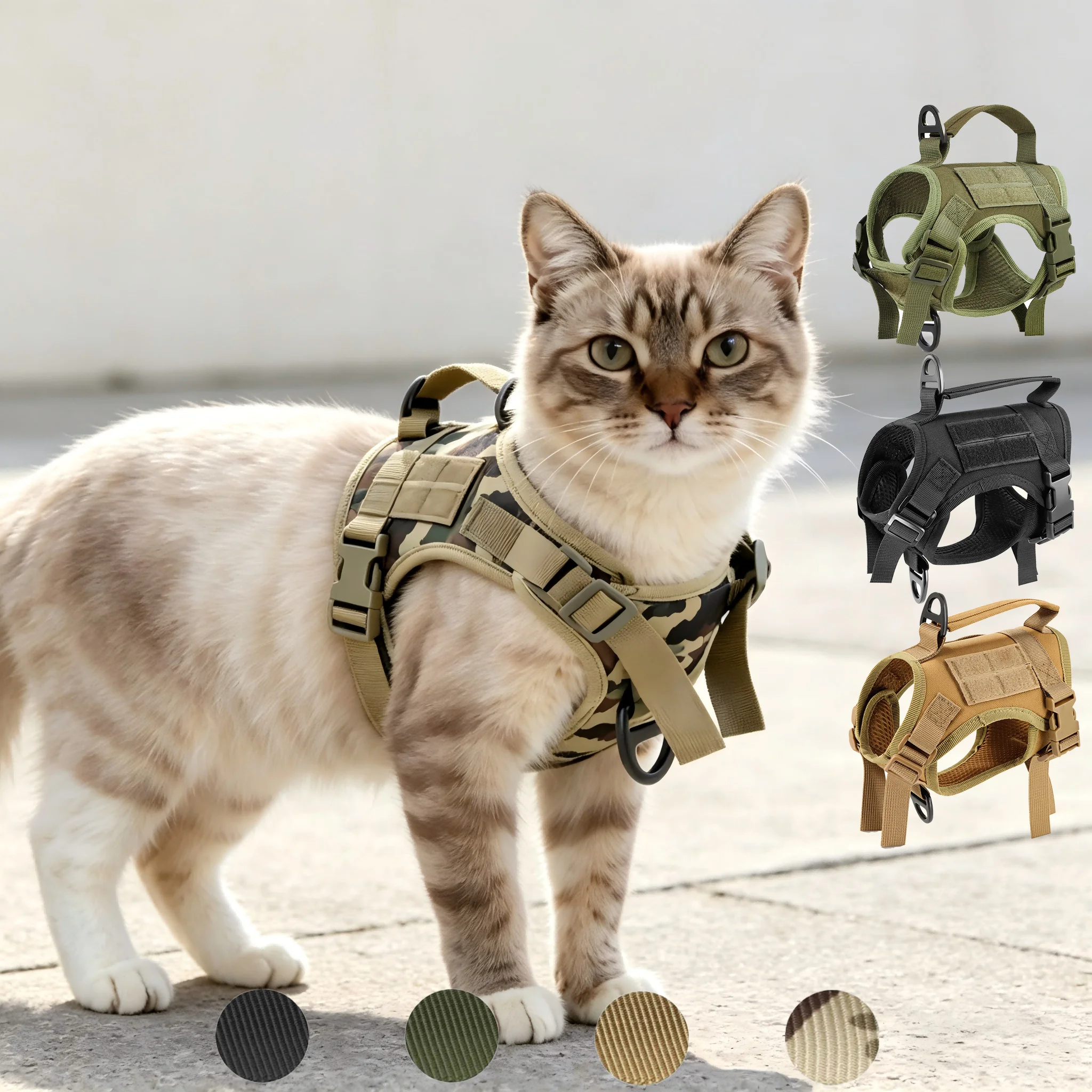 colete tático para gatos e cães pequenos ajustável