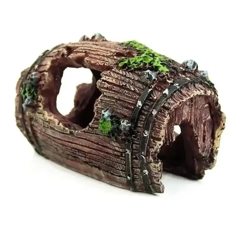 decoração de resina para aquário barril