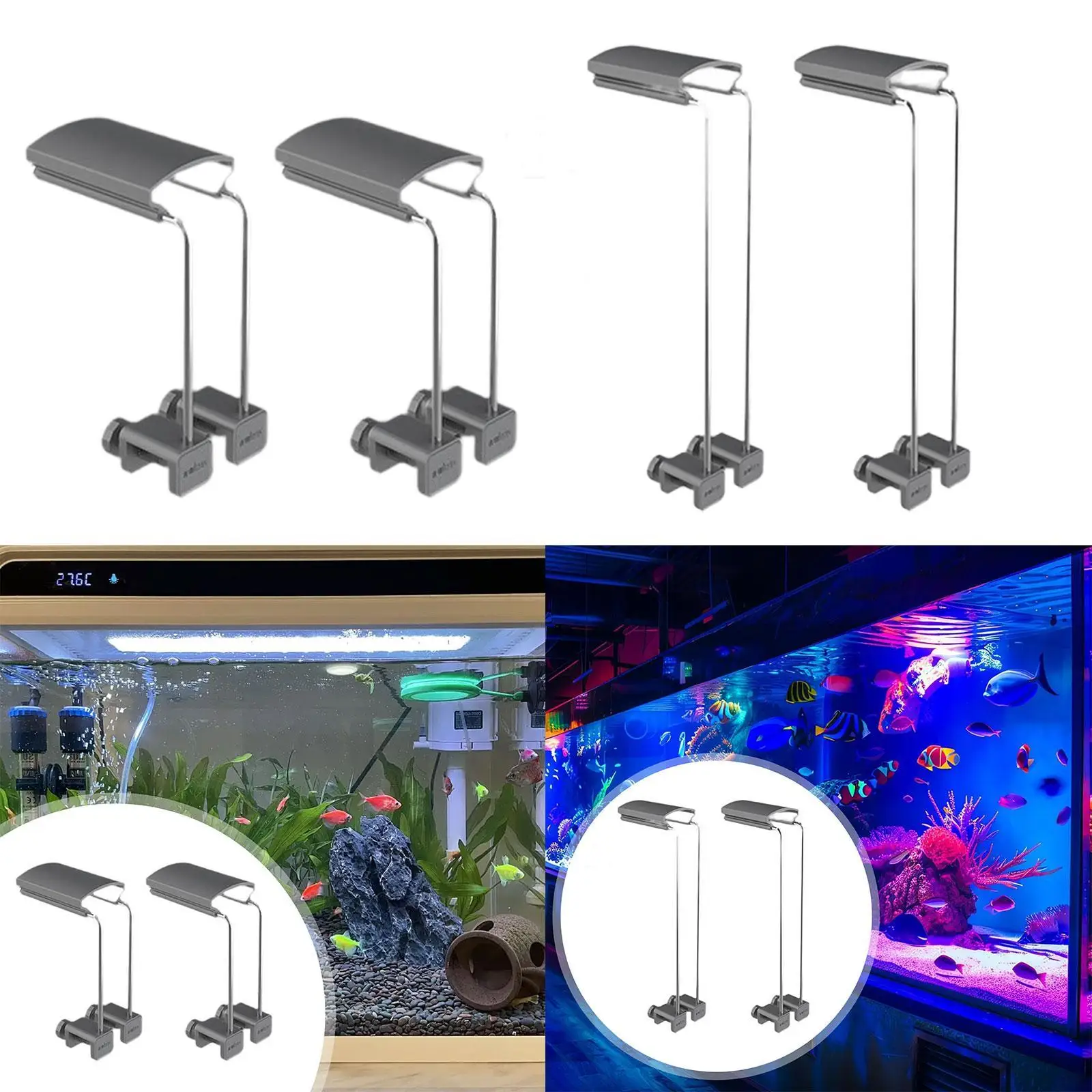Suporte para Luz de Aquário Branco Metálico Fácil de Instalar - Imagem 2