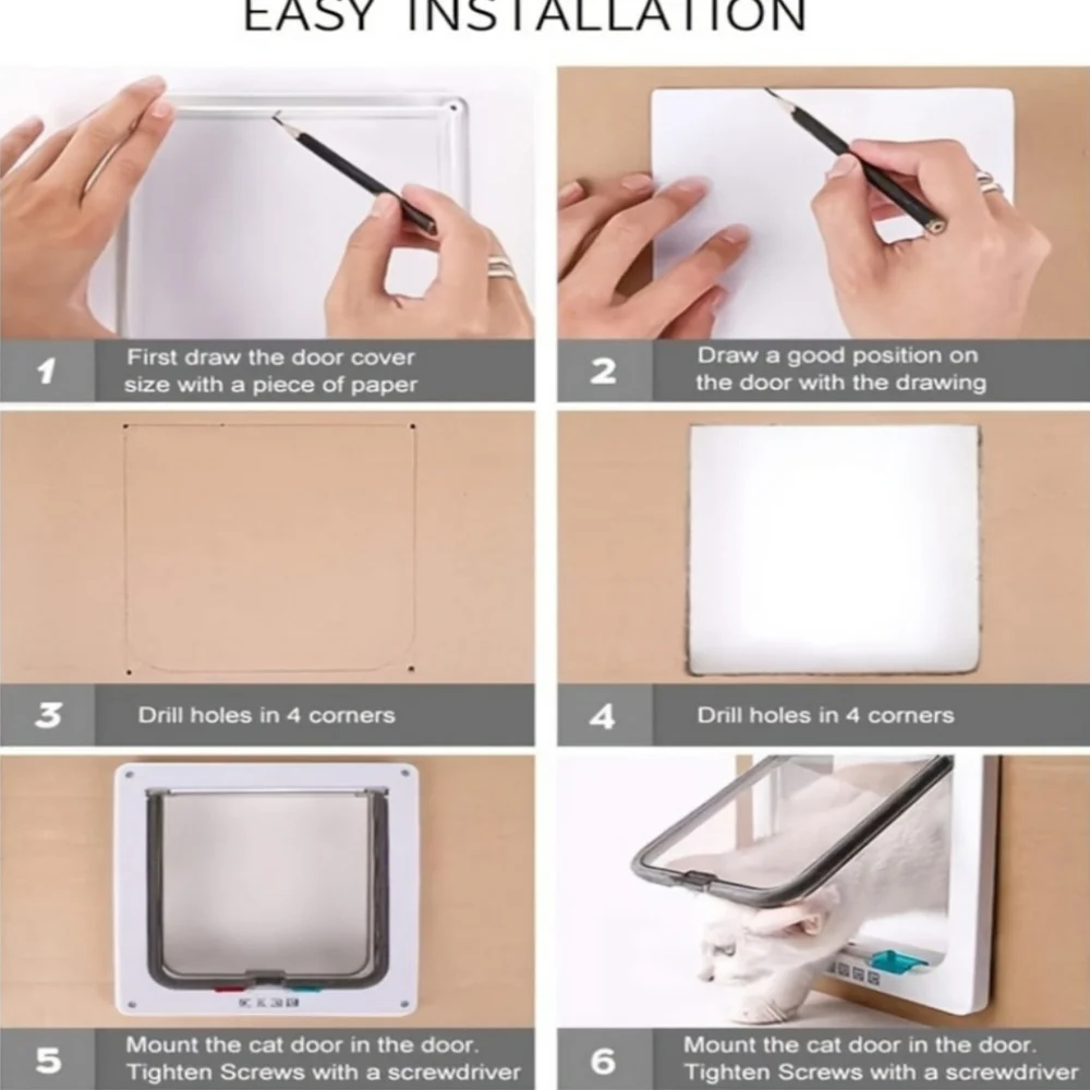 Porta para Cães e Gatos de PVC com Fechadura de 4 Vias - Imagem 4