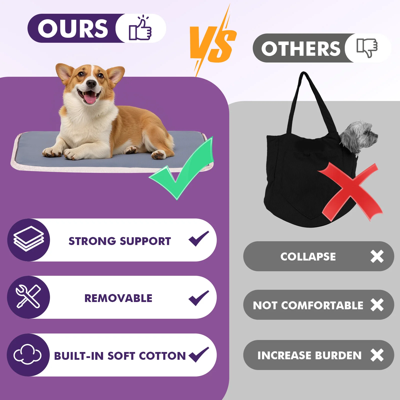 Bolsa de Transporte Pawaboo para Cães Pequenos Amarelo Oliva com Bolso - Imagem 5