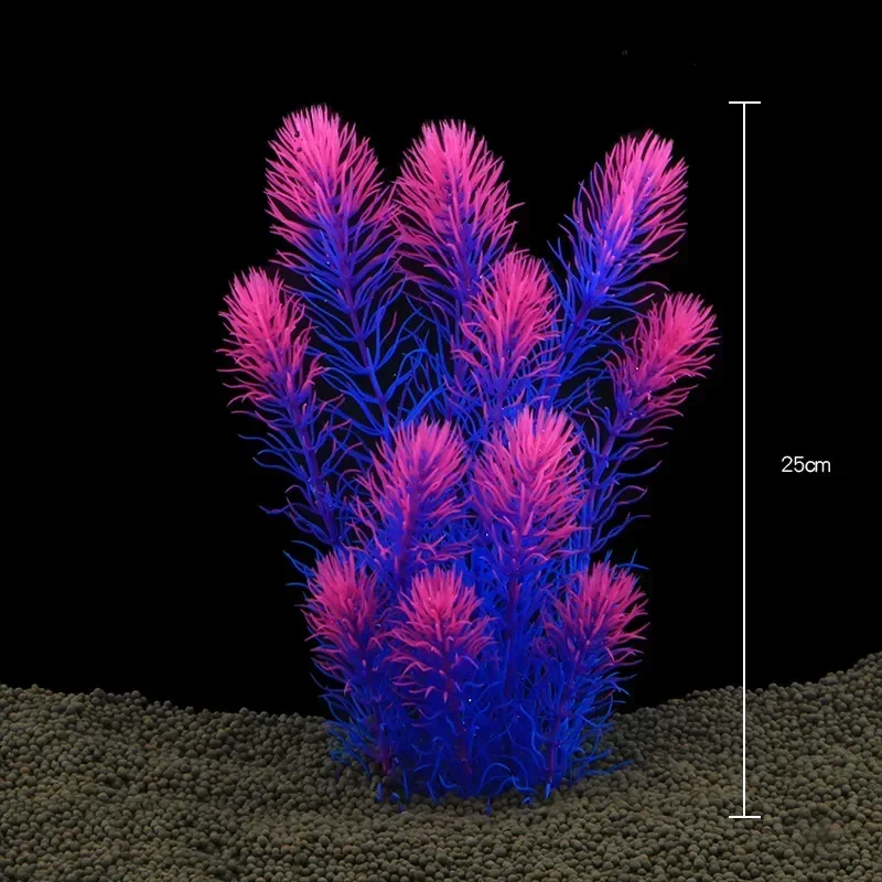 Planta Artificial para Aquário de Plástico com Base de Cerâmica Estável - Imagem 5