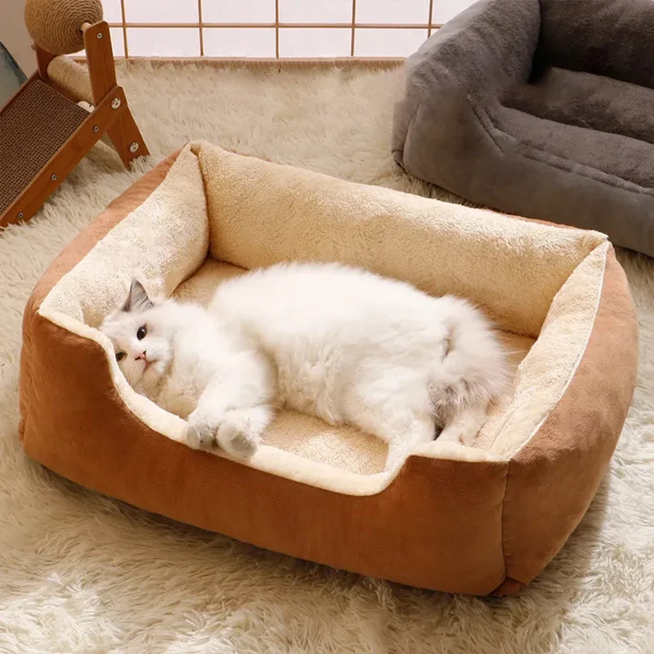 Cama para Gatos e Cães de Pelúcia Curta Tamanho P 45x30 cm - Imagem 4