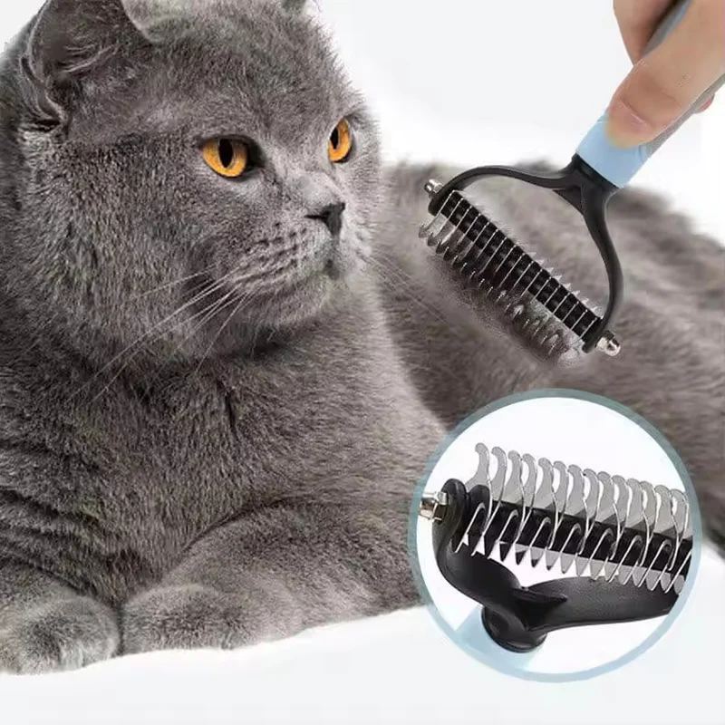 Escova para Cães e Gatos de 2 Lados para Remover Pelos Soltos - Imagem 4