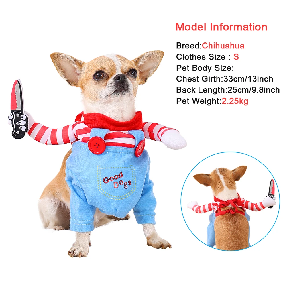 Fantasia de Halloween para Cães e Gatos Azul Ajustável - Image 4