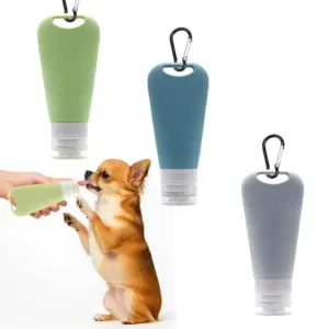 garrafa de água e comida para cães silicone