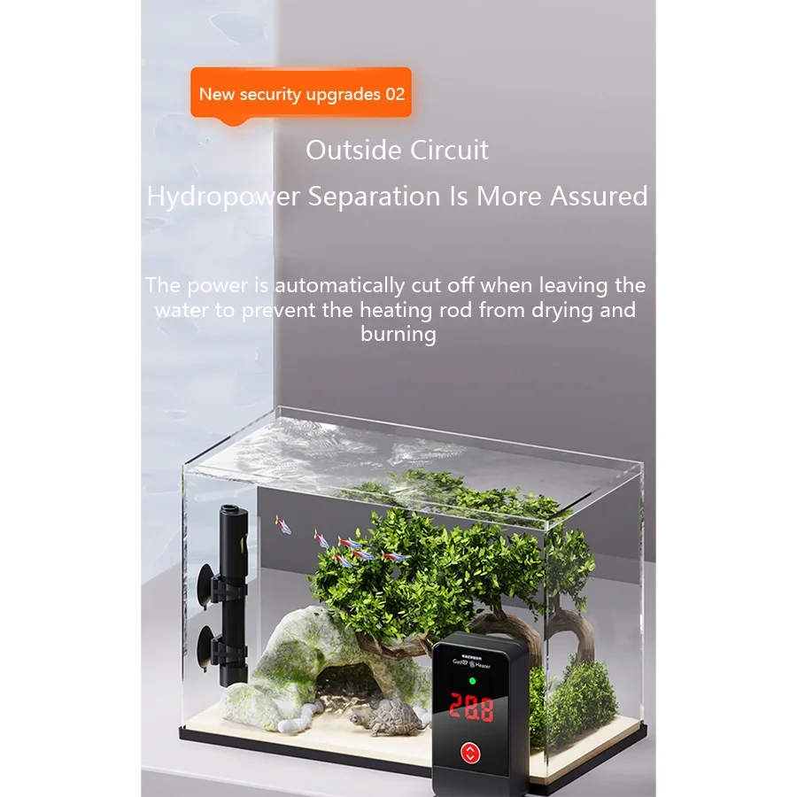 Aquecedor Aquário 200W Submersível com Termostato Digital - Imagem 3