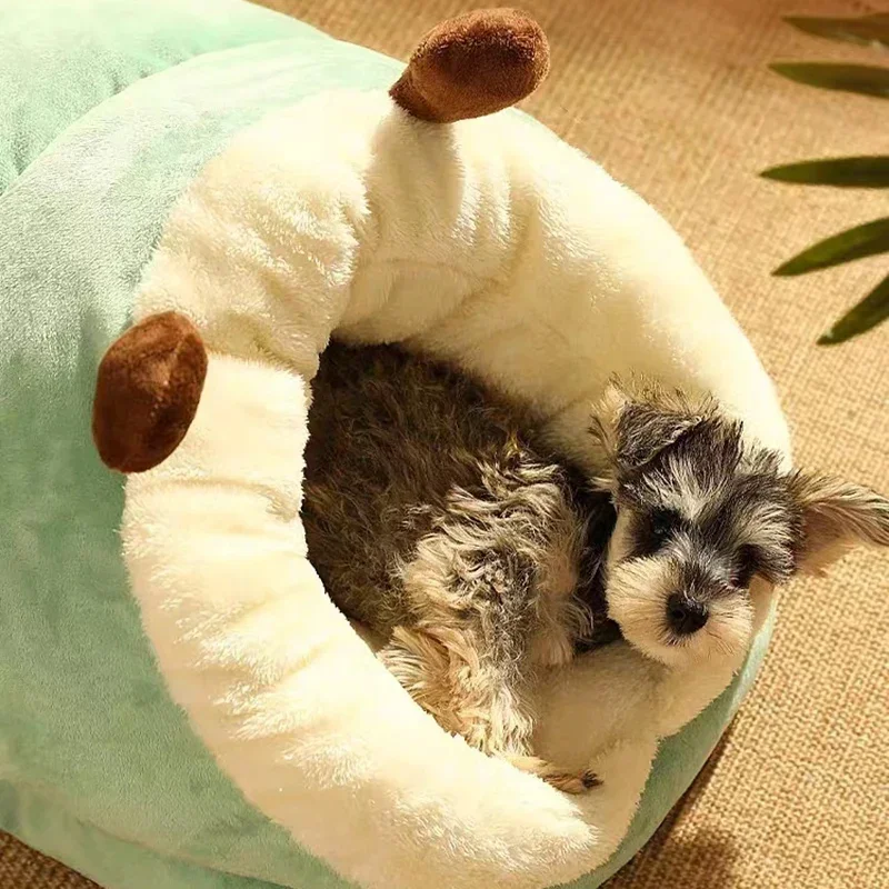 Cama para Cães Pequenos Tipo Toca de Pelúcia Macia 30x25x25 cm - Imagem 5