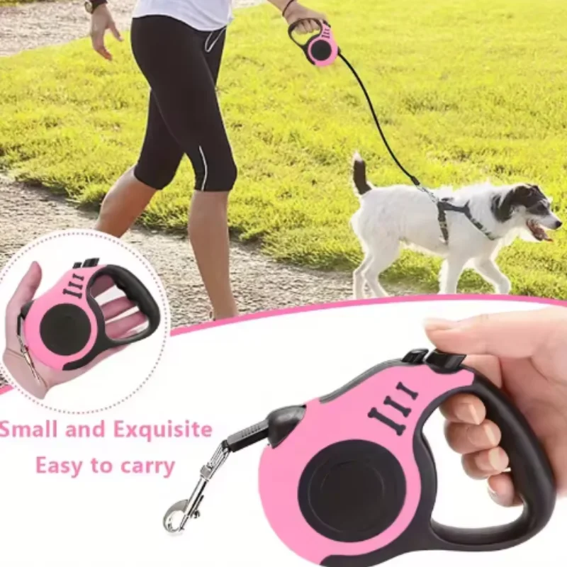 Coleira Retrátil para Cães Pequenos e Gatos, Nylon Durável - Imagem 3