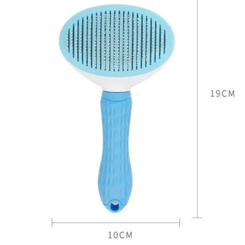 Escova para Cães e Gatos de Pelo Longo de Aço Inoxidável Autolimpante - Imagem 6