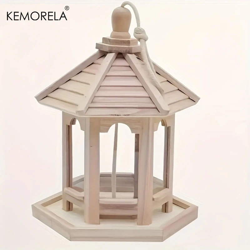 Kemorela Casa Alimentadora para Pássaros de Madeira com Sistema de Água - Image 2