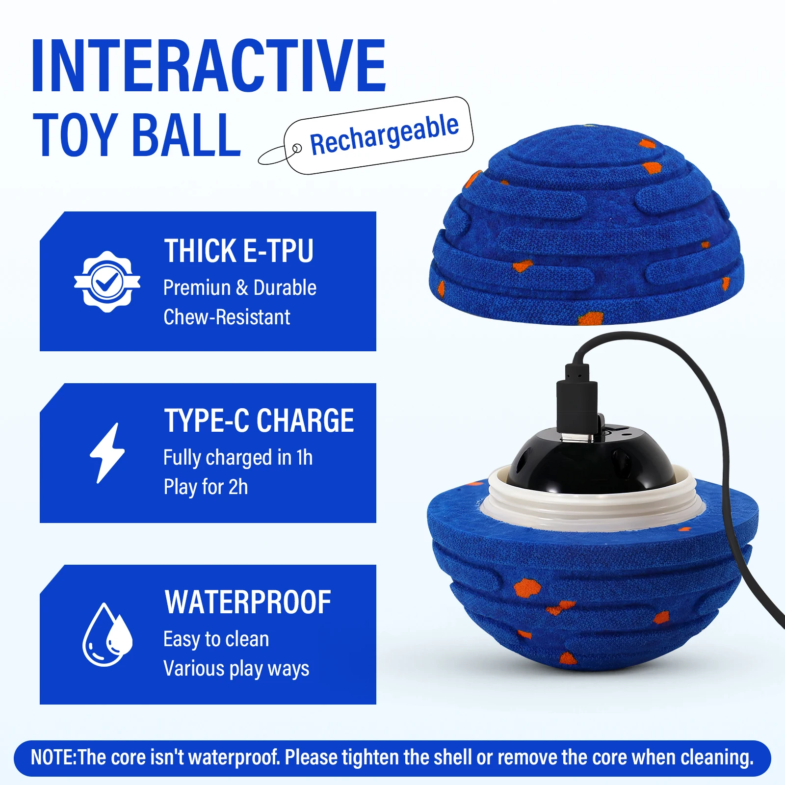 Brinquedo Bola Interativa para Cães E-TPU com 4 Modos e Remoto - Imagem 4