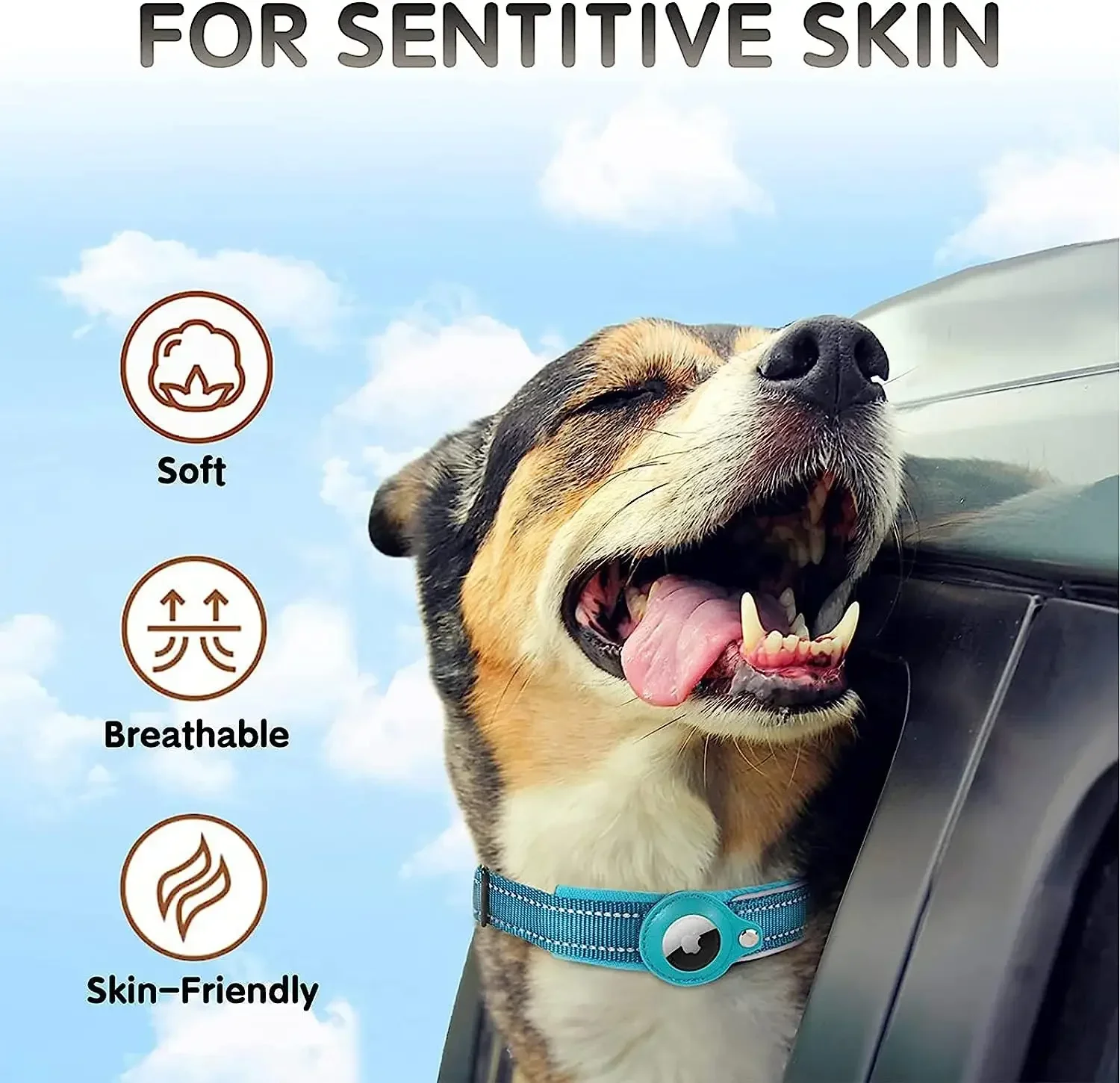 Coleira para Cão com Suporte AirTag Integrado e Faixa Reflexiva - Imagem 5