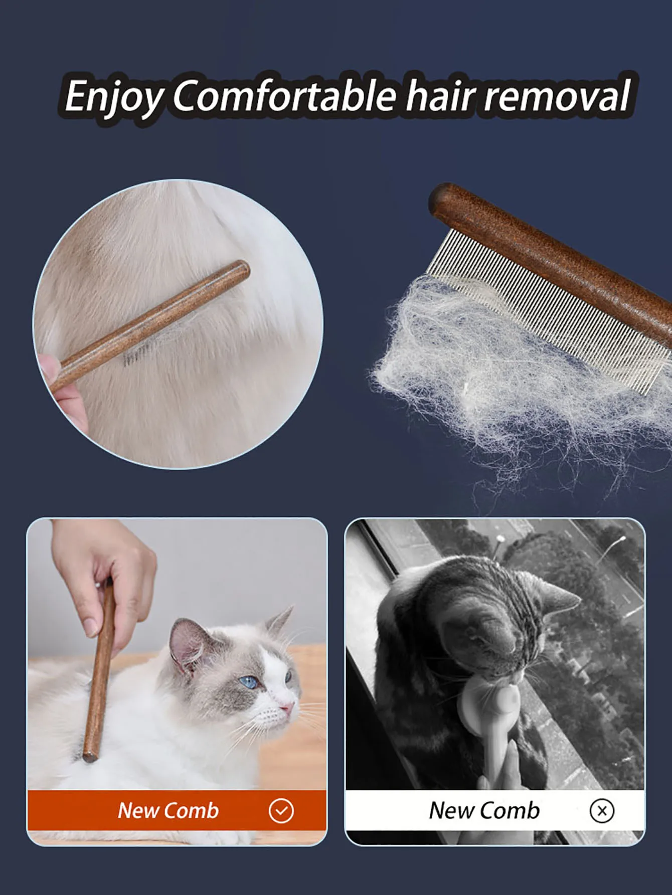 Escova para Gatos e Cães de Aço Inoxidável Antiderrapante - Imagem 5