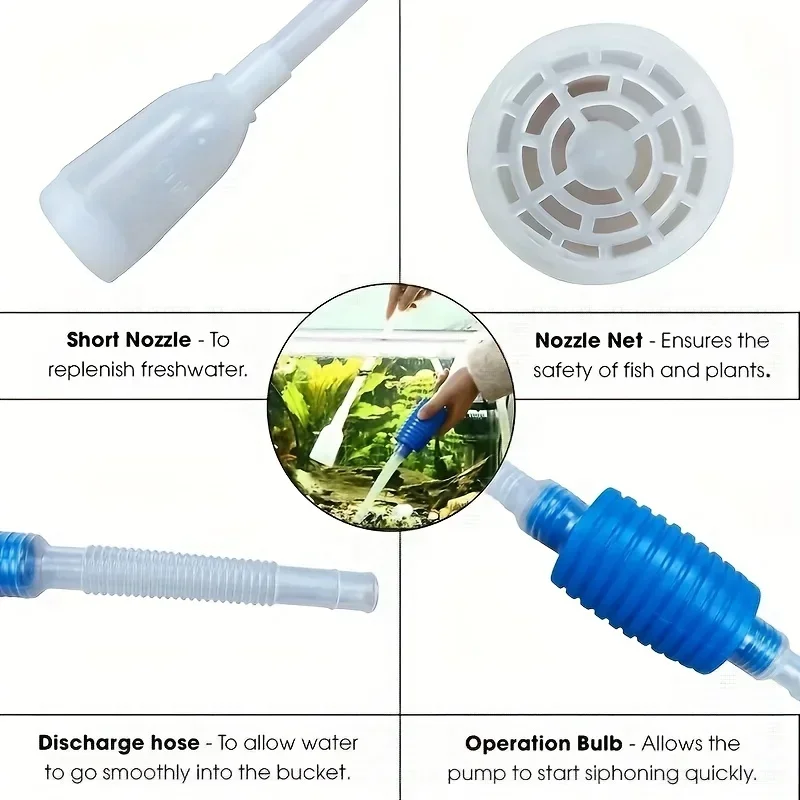 Sifão para Aquário de Plástico com Tubo de 1.4 m para Limpeza - Imagem 3