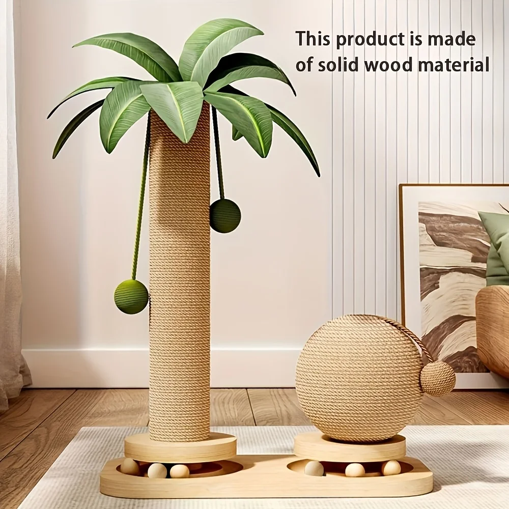 Torre de Arranhar para Gatos de Coqueiro e Sisal com Bola Suspensa - Image 2