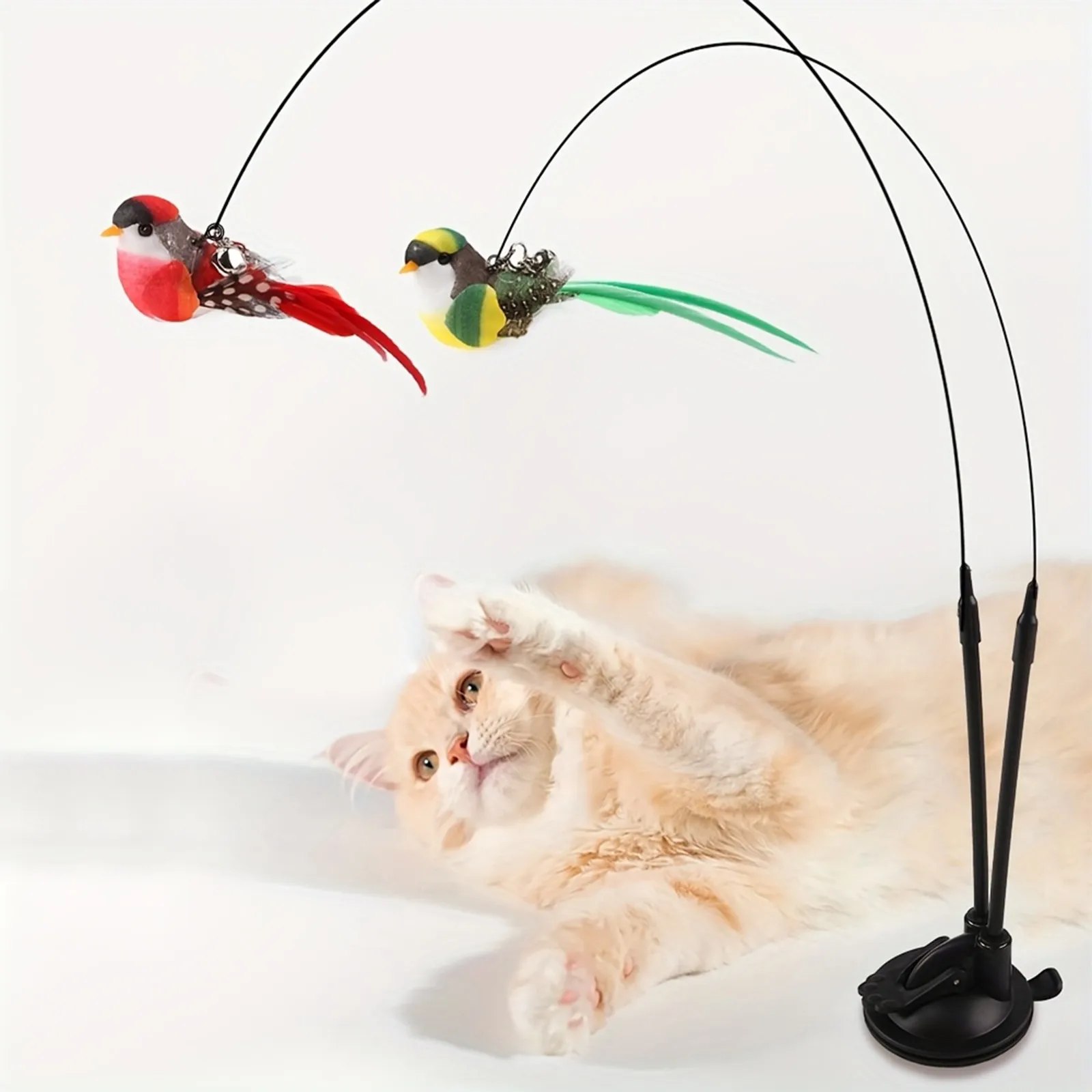 Varinha Interativa para Gatos com Ventosa e Pássaro Realista - Imagem 5