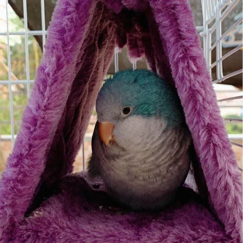 Cama Cabana para Pássaros de Pelúcia 17x12x13 cm para Gaiola - Imagem 2