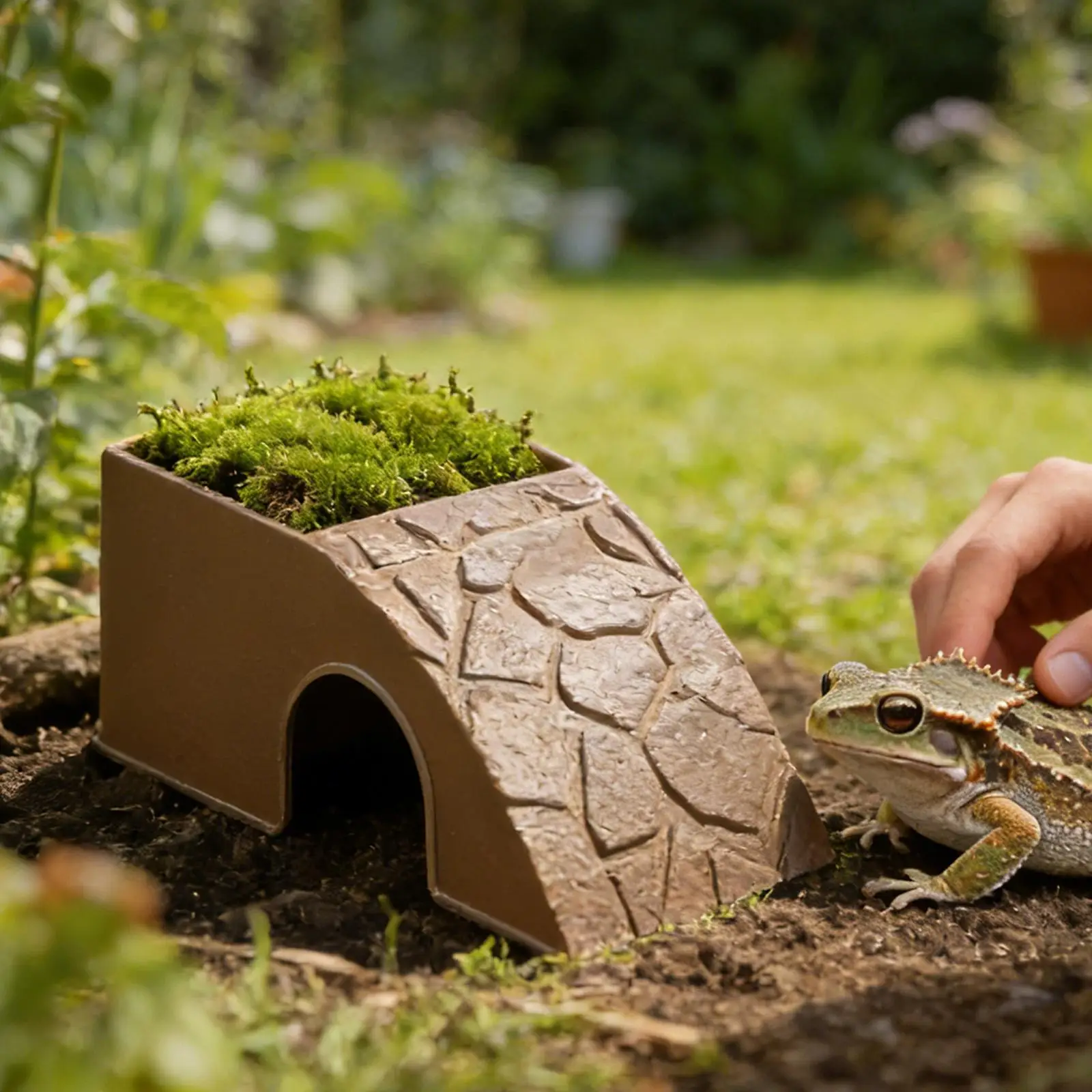 Abrigo e Comedouro para Répteis com Plataforma para Banho de Sol - Imagem 5