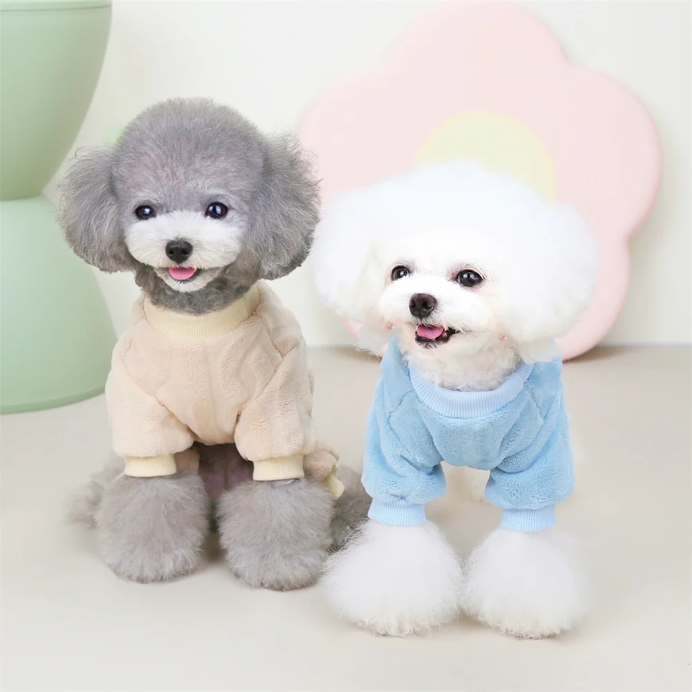 Roupa Pet de Fleece para Cães e Gatos, Macacão Rosa Quentinho - Imagem 3
