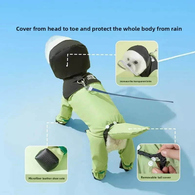 Capa de Chuva para Cães e Gatos com Capuz Transparente - Image 2