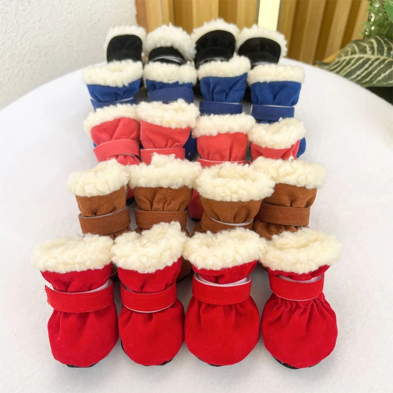 Botas de Neve para Cães Pequenos Impermeáveis Antiderrapantes 4 pçs - Imagem 4