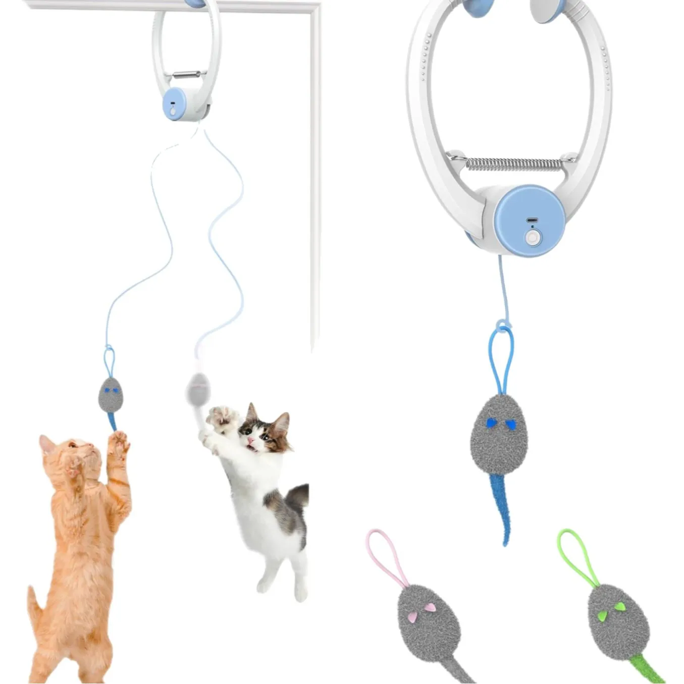 Brinquedo Elétrico para Gatos Recarregável USB com Varinha de Penas - Imagem 5