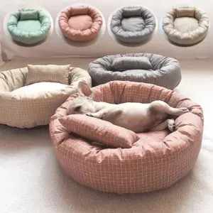 cama redonda para cães e gatos lavável