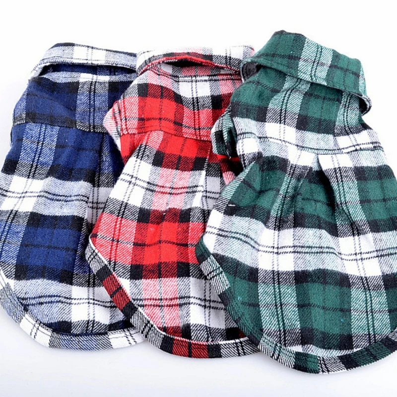 Camisa Xadrez para Cães Pequenos e Gatos de Algodão Estilo Britânico - Imagem 6