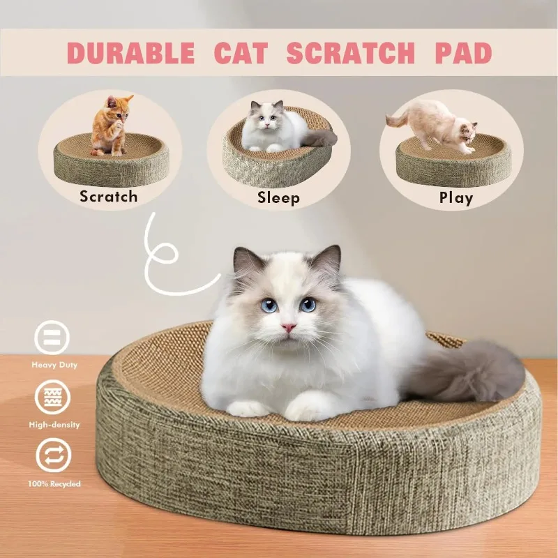 Arranhador para Gatos 2 em 1 Papel Ondulado Oval com Ninho - Imagem 2