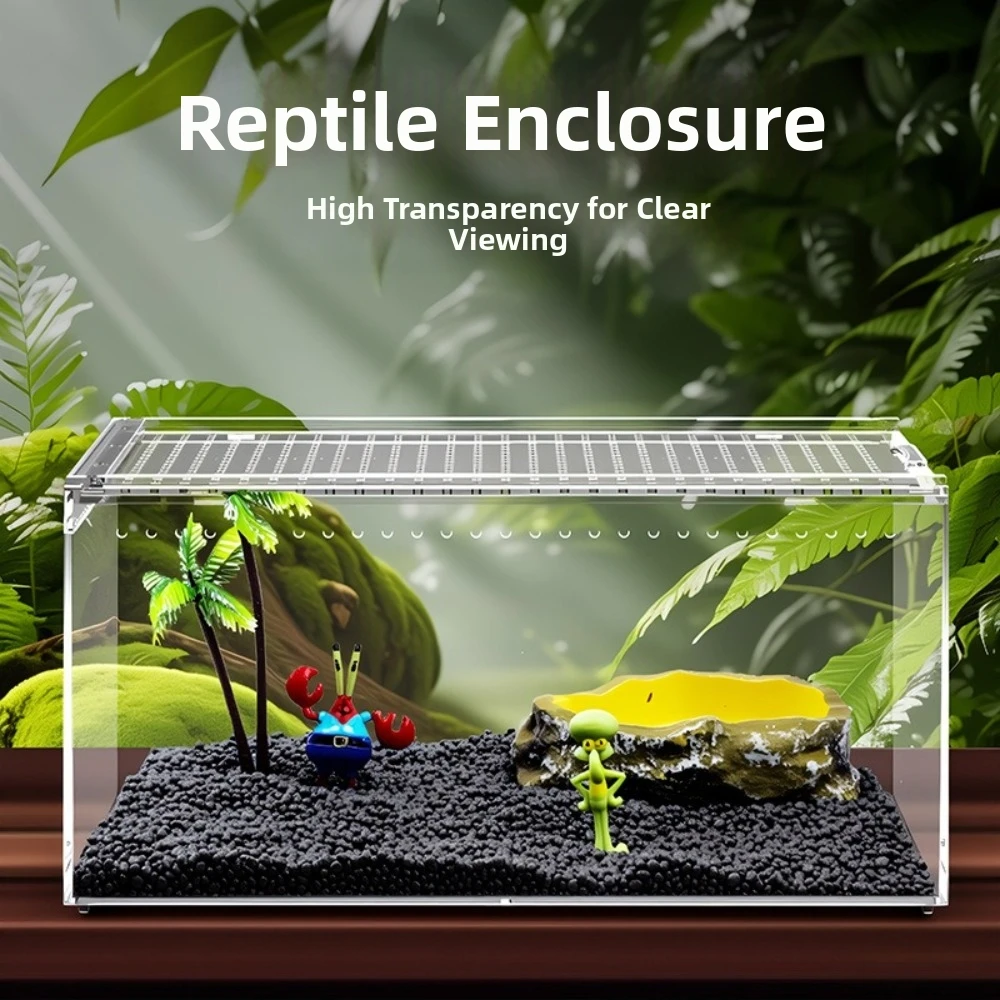 terrário acrílico para répteis transparente