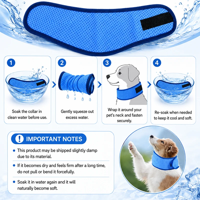 Lenço Refrescante para Cães Ajustável Pós-Imersão em Poliéster - Image 3