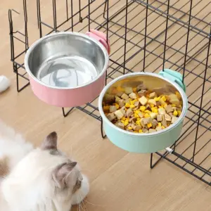 tigela suspensa 2 em 1 para cães e gatos