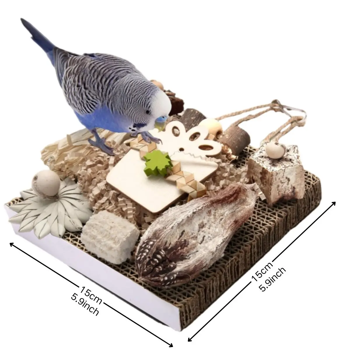 Brinquedo Mastigável para Pássaros com Papelão - Imagem 5