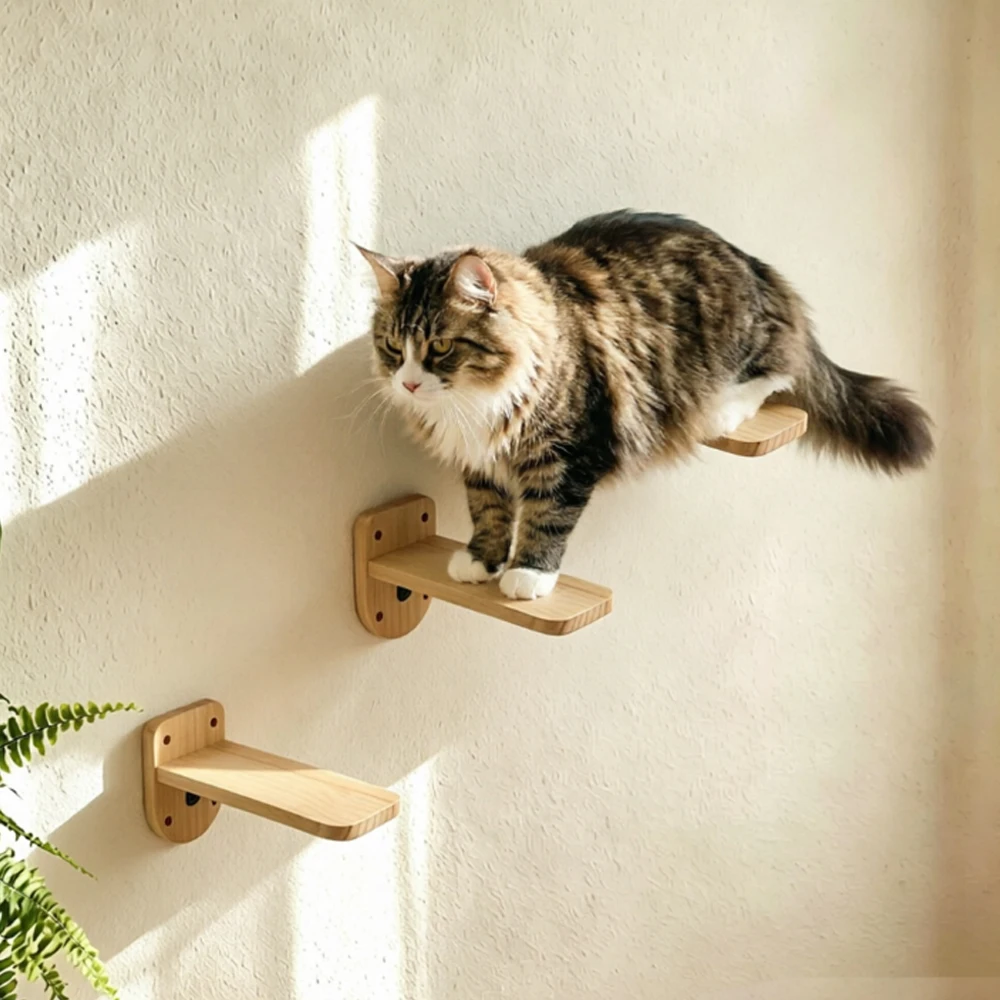 Prateleira de Parede para Gatos em Madeira Maciça DIY - Imagem 4