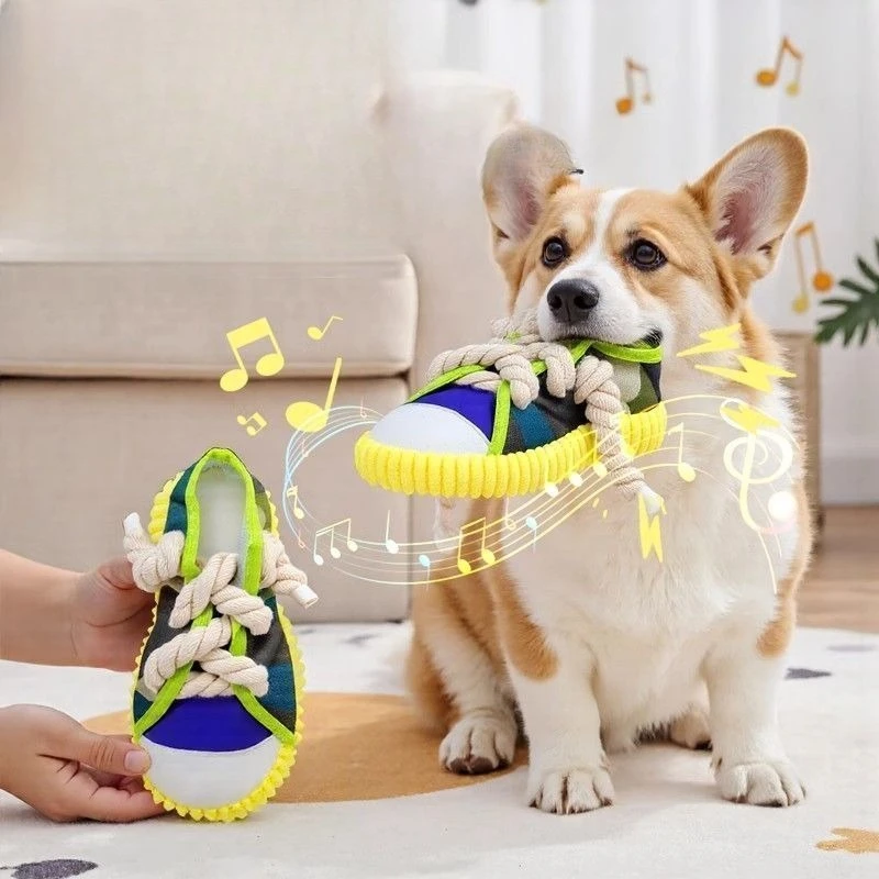 Brinquedo de Mastigar para Cães em Formato de Chinelo com Corda - Imagem 2