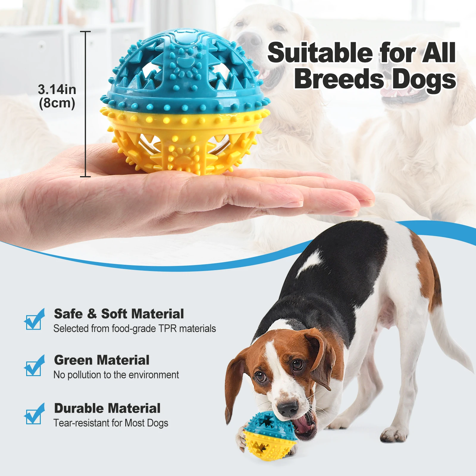 Brinquedo para Cães Bola Dispensadora de Petiscos 8,4 cm com Som - Imagem 6