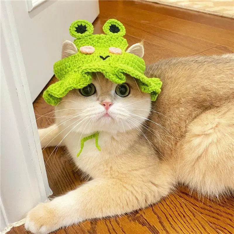 Chapéu de Malha para Gatos e Cães Pequenos para Fotos e Festas - Imagem 2