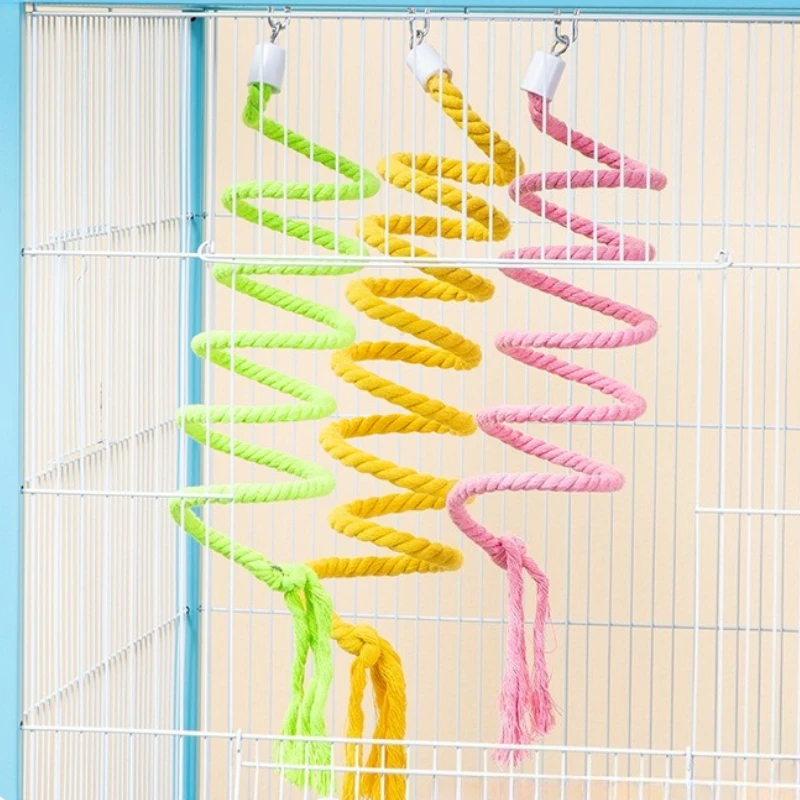 Brinquedo Espiral para Pássaros de Corda de Algodão 1 m Ajustável - Imagem 3