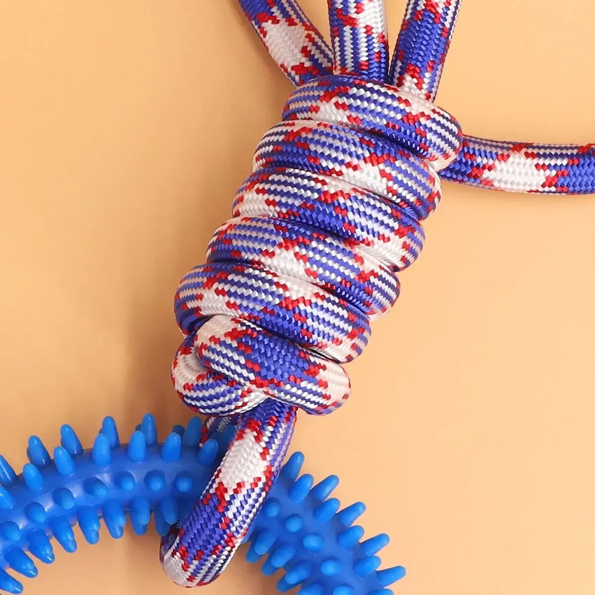 Brinquedo de Corda para Cães com Anel de Borracha e Pontas para Limpeza - Image 5