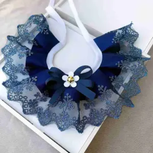 coleira laço de renda para gatos