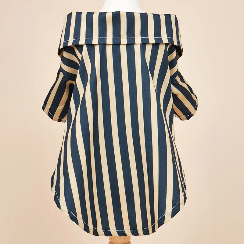 Roupa de Verão para Cães Pequenos e Gatos de Algodão Listrada - Image 5
