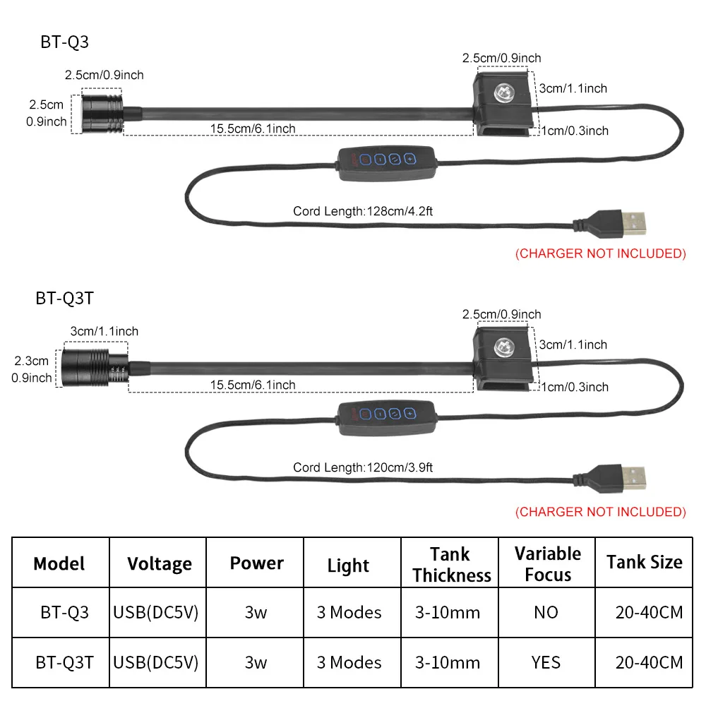 Luminária LED USB 3W para Aquário de 20-40 cm - Image 6