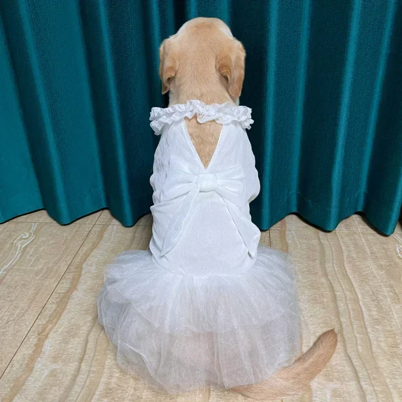 Vestido para Cães Grandes de Verão Branco - Imagem 5