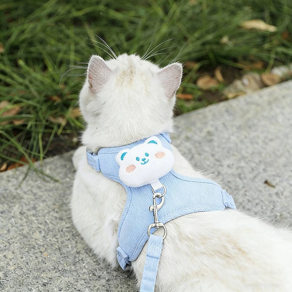 Coleira e Arnês Ajustável para Cães Pequenos e Gatos com Desenho Animado - Imagem 2